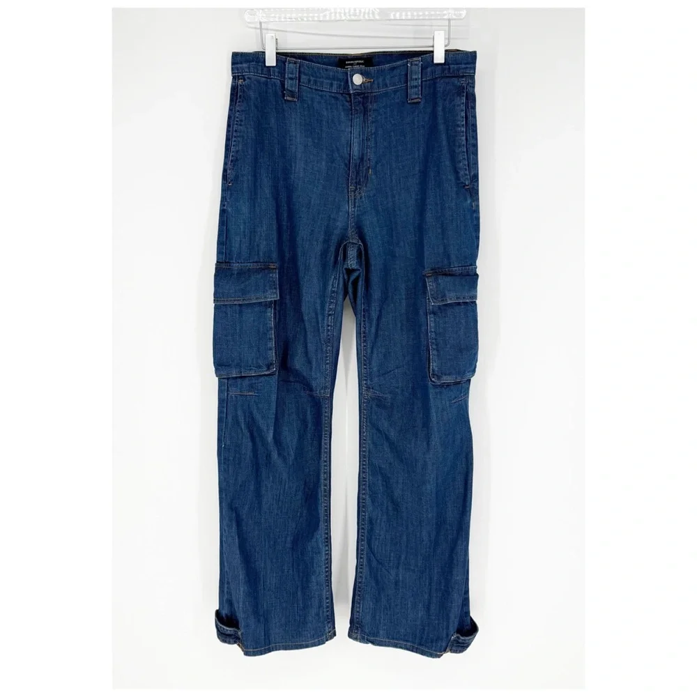 Banana Republic High Waist Barrel Cargo Jeans 28 Blue‎ - Picture 2 of 7